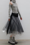 marc le bihan black and white wrap skirt 2573 E23 PMLB1